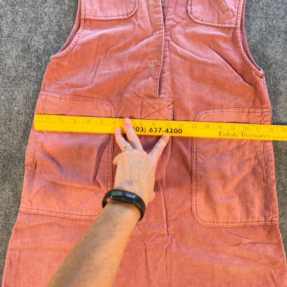 W H & YOU Pink Corduroy Jumper Dress Pinafore Size Medium Retro Unique Y2K - Picture 10 of 10